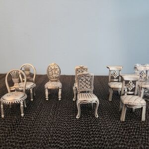 Set of Miniature Silver Chairs
